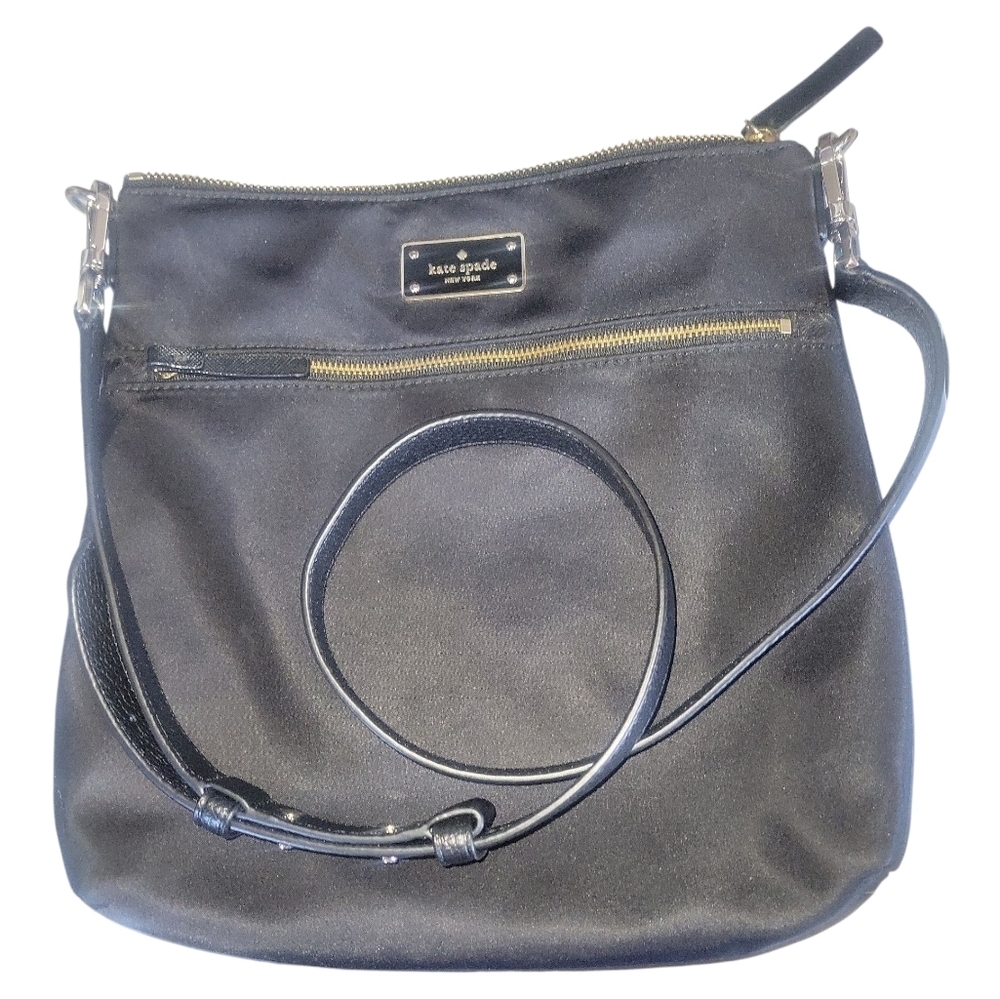 Kate Spade NY Black Dawn Nylon Flat Crossbody Purse Bag - Picture 9 of 9
